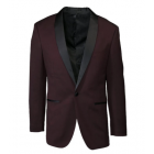 "Sebastian" Burgundy Shawl Pindot Slim Fit Tuxedo Jacket Only